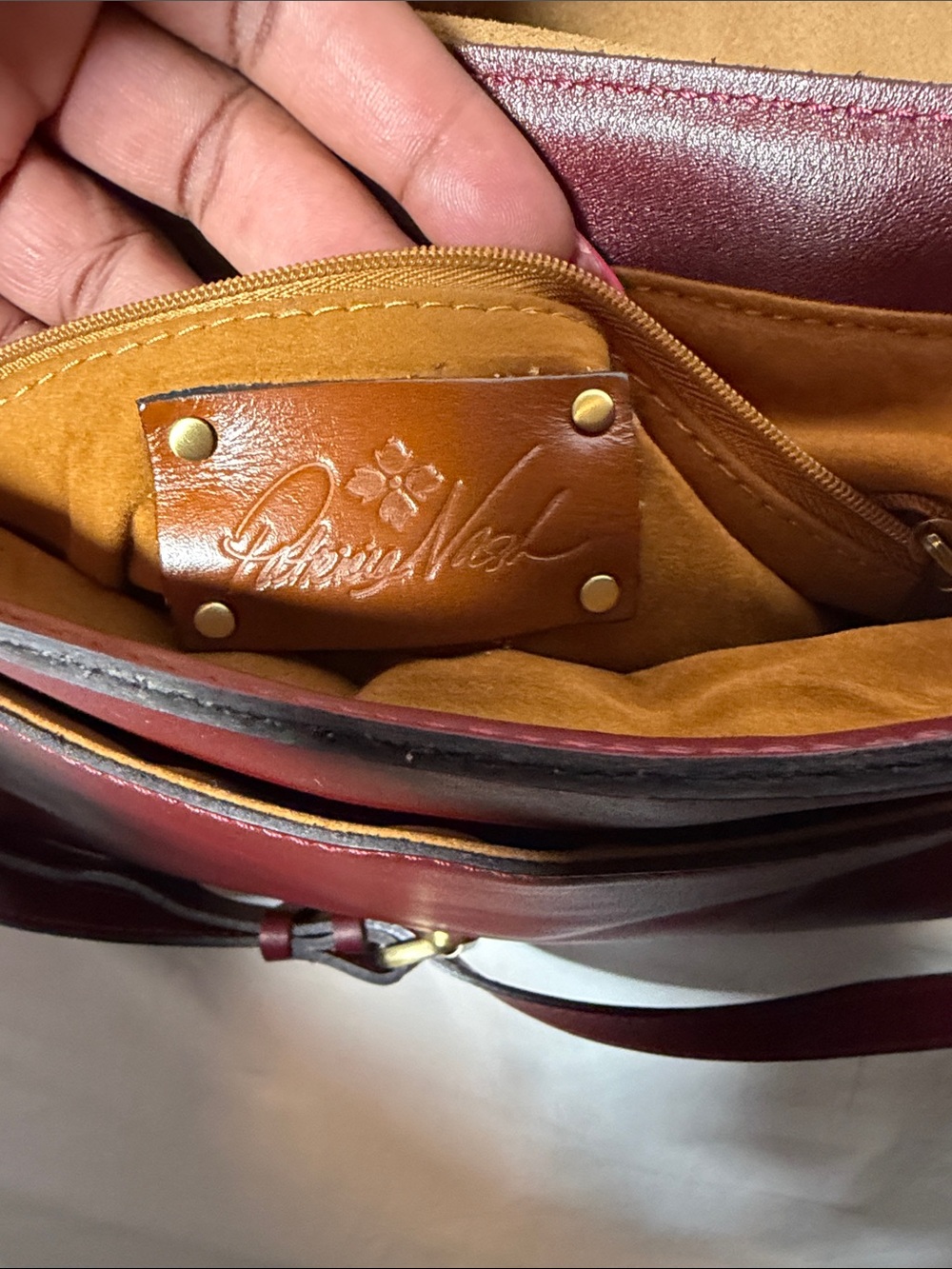 Patricia Nash Burgundy Leather Crossbody Bag - Picture 8 of 14